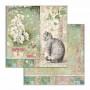 Set de papier 30x30 Orchids and Cats 10 feuilles - Stamperia