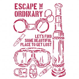 Pochoir Escape the ordinary 21x30cm - Stamperia Thick Stencil Lady Vagabond