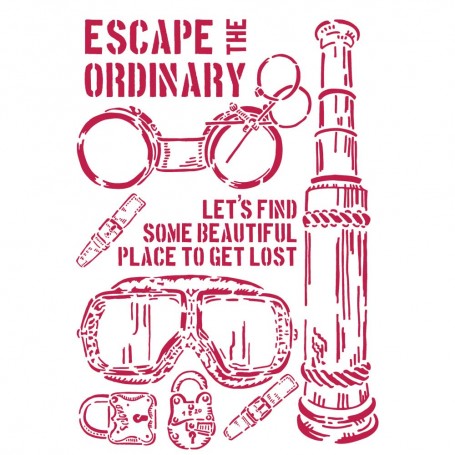 Pochoir Escape the ordinary 21x30cm - Stamperia Thick Stencil Lady Vagabond