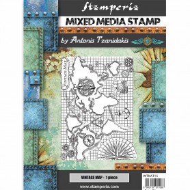 Mixed Media Stamp Vintage Map 1pc - Sir Vagabond - Stamperia