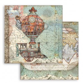 Papier 30x30 Flying Train 1f - Sir Vagabond - Stamperia