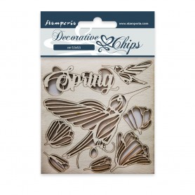 Decorative Chips Spring 8pc - Stamperia