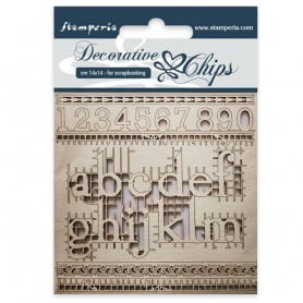Decorative Chips Alphabet and Numbers - Stamperia