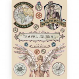 Colored Wooden frame A5 Travel Journal - Sir Vagabond - Stamperia