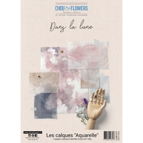 Les Calques Aquarelles Dans la lune 6f A4 - Chou and Flowers