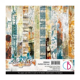 Set de papier 15x15 Blue Note 24 feuilles – Ciao Bella Papercrafting