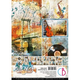 Set de papier A4 Blue Note 9f - Creative Pad Ciao Bella Papercrafting