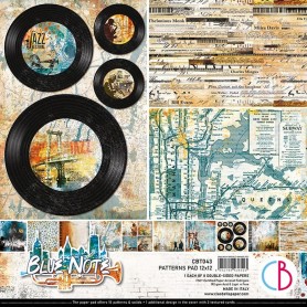 Set de papier 30x30 Blue Note 8 feuilles - Ciao Bella Papercrafting