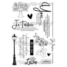 Tampons Je T'aime - French Kiss - Mes P'tits Ciseaux