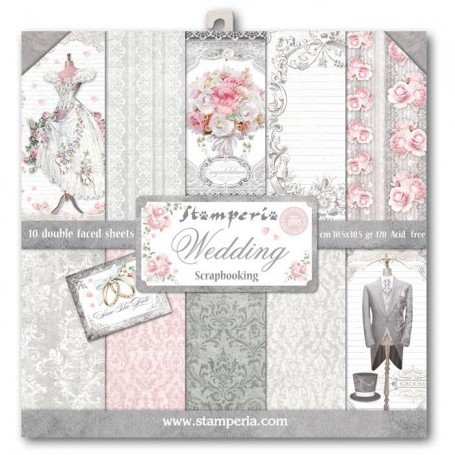 Set de papier 30x30 Wedding 10 feuilles - Stamperia