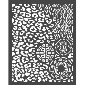 Pochoir Animalier with Tribals 20x25cm - Stamperia Thick Stencil Amazonia