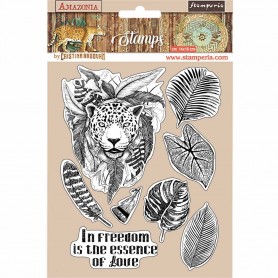 Rubber Stamps Jaguar 8pc - Amazonia - Stamperia