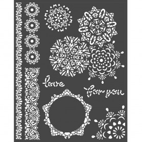 Pochoir Laces 20x25cm - Stamperia Thick Stencil Passion