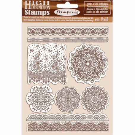 Rubber Stamps Lace 9pc - Passion - Stamperia