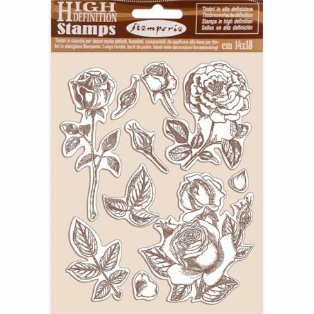 Rubber Stamps Rose 10pc - Passion - Stamperia