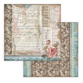 Papier 30x30 Roses and Music 1f - Passion - Stamperia