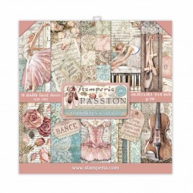 Set de papier 20x20 Passion 10 feuilles - Stamperia
