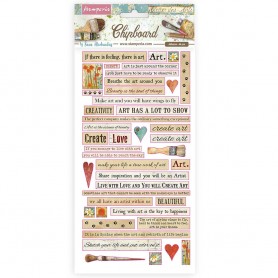 Chipboards Atelier des arts Quotes 44pc - Stamperia