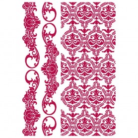 Pochoir Border and Texture 21x30cm - Stamperia Thick Stencil Romantic Journal