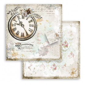 Papier 30x30 Clock 1f - Romantic Journal - Stamperia