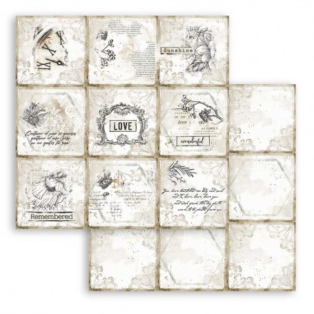 Papier 30x30 Cards 1f - Romantic Journal - Stamperia