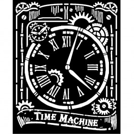 Pochoir Clock 20x25cm - Voyages Fantastiques - Stamperia Thick Stencil