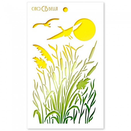 Pochoir Texture Typha – Ciao Bella Stencil Art