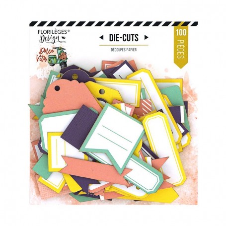 Die-cuts Etiquettes n° 27 Dolce Vita 100pc - Florilèges Design