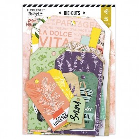 Die-cuts Tags Dolce Vita 25pc - Florilèges Design