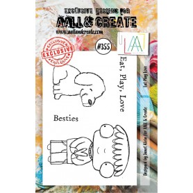 Tampons 355 Eat Play Love 4pc - AALL and Create Clear stamps