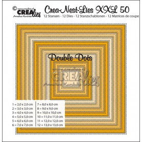 Dies Crea-Nest-Lies 50 XXL Double Dots Squares - Crealies
