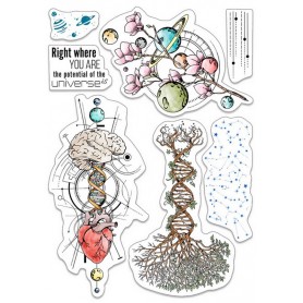 Tampons Universe is Mind and Heart 7pc – Sign of the Times - Ciao Bella Stamps