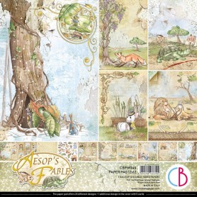 Set de papier 30x30 Aesop's Fables 12 feuilles - Ciao Bella Papercrafting