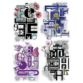 Tampons Design EFGH  Letters 4pc – Bad Girls - Ciao Bella Stamps