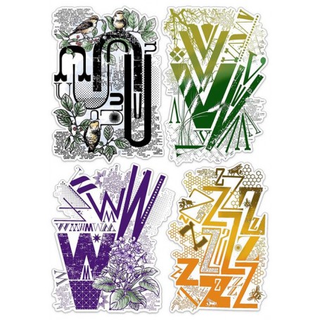 Tampons Design UVWZ Letters 4pc – Bad Girls - Ciao Bella Stamps