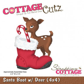 Die Santa Boot With Deer - CottageCutz - Scrapping Cottage