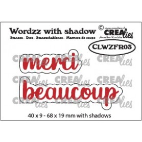 Dies Wordzz with shadow no 3 merci beaucoup - Crealies