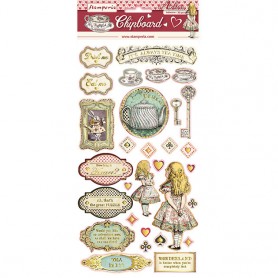 Chipboards Alice Gold Printing 30pc - Stamperia