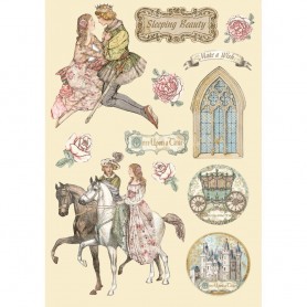 Colored Wooden frame A5 Sleeping Beauty - Stamperia