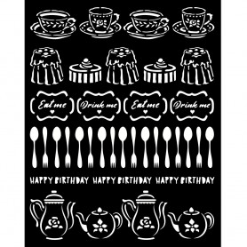 Pochoir Alice Sweety 20x25cm - Alice Through the Looking Glass- Stamperia Thick Stencil