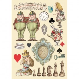 Colored Wooden frame A5 Chessboard - Alice Through the Looking Glass Stamperia
