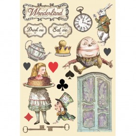 Colored Wooden frame A5 Cake - Alice in Wonderland - Stamperia