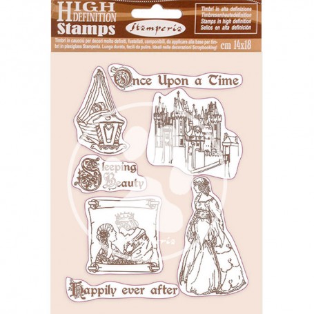 Rubber Stamps Once Upon a Time 7pc - Sleeping Beauty - Stamperia