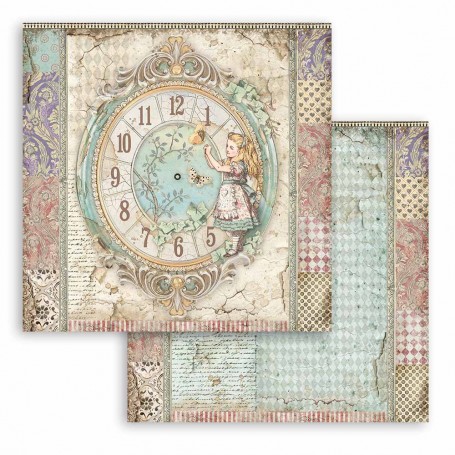 Papier 30x30 Clock 1f - Alice Through the Looking Glass - Stamperia