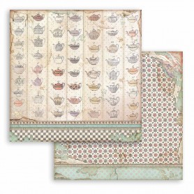 Papier 30x30 Tea Cup Texture 1f - Alice Through the Looking Glass - Stamperia