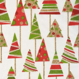Tissu décoratif Sapin Rouge/Vert Creapop - Hobbyfun