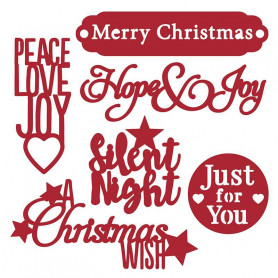Dies Voeux de Noël 6 pc  - First Edition - Christmas Sentiment Dies