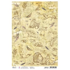 Papier de riz A4 Aesop's Fables - 1 feuille - Aesop's Fables - Ciao Bella Papercrafting