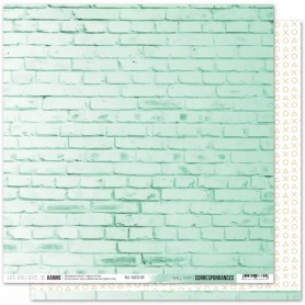 Papier 30x30 Wall Mint 1f - Correspondances 4 - Les ateliers de Karine