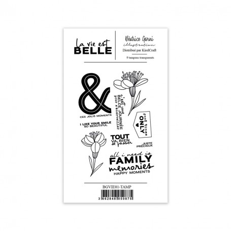 Tampons La vie est belle 1 9pc – Béatrice Garni Illustration